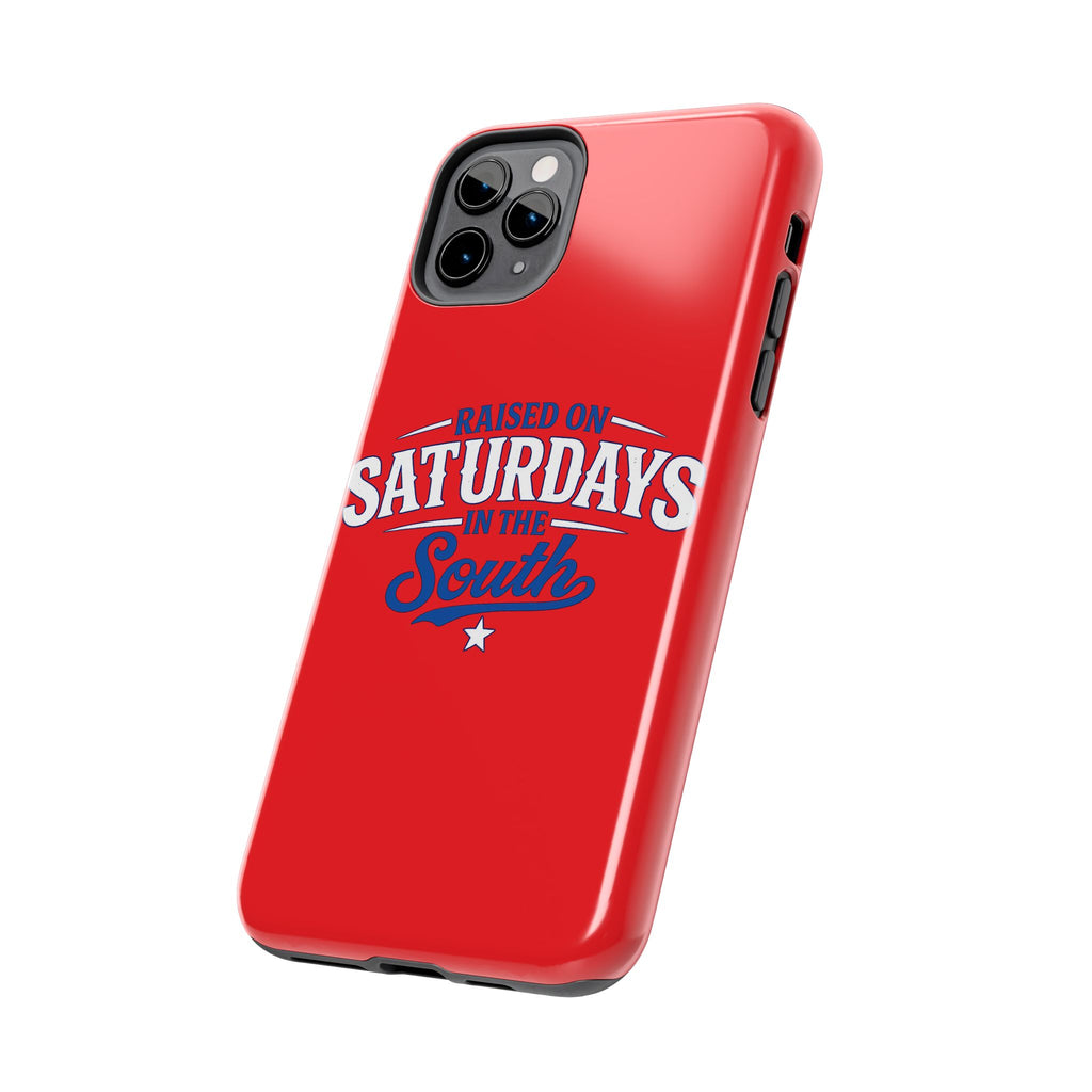 Raised On Saturdays In The South Phone Case-(red)