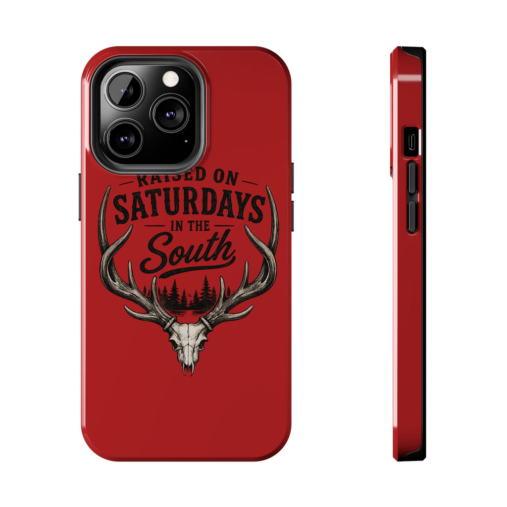 Raised On Saturdays In The South Phone Case-Spread Runs Deep In The Woods-(red)