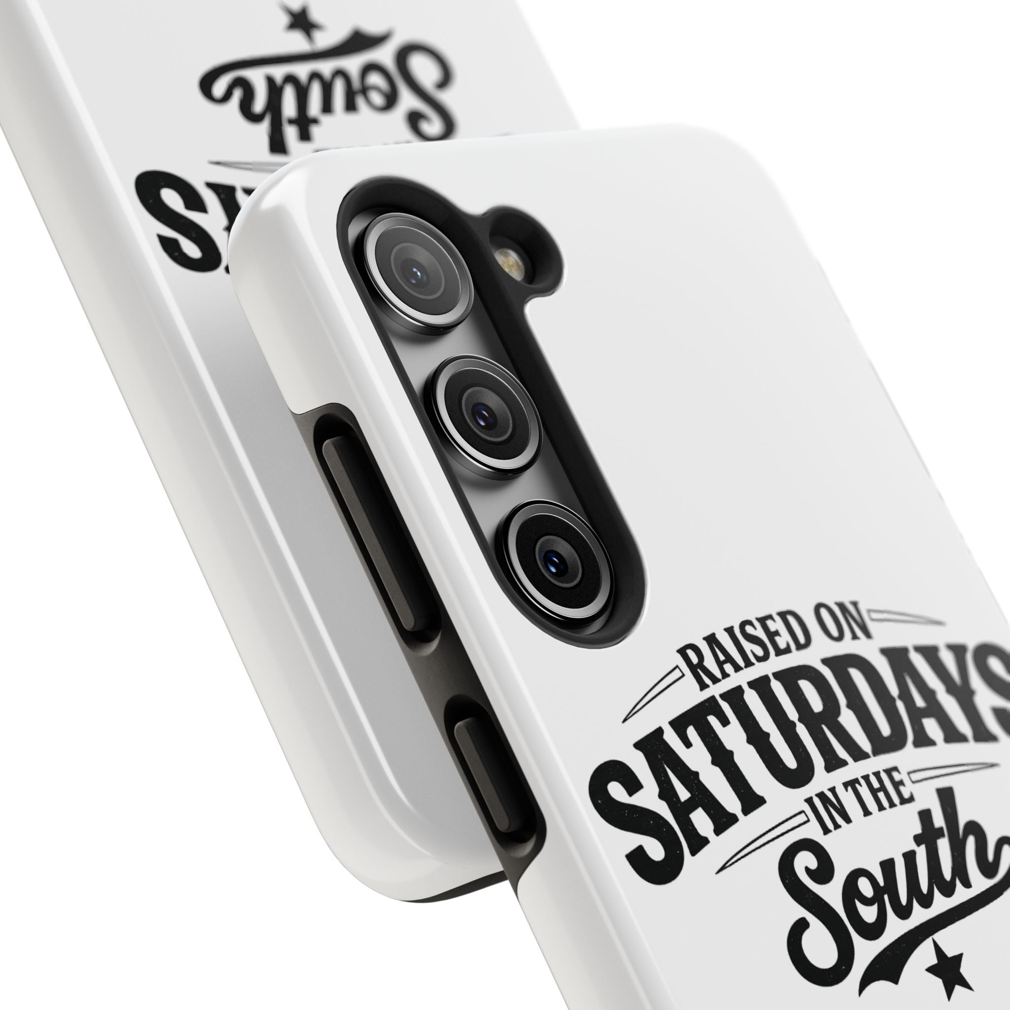 Raised On Saturdays In The South Phone Case-(white)