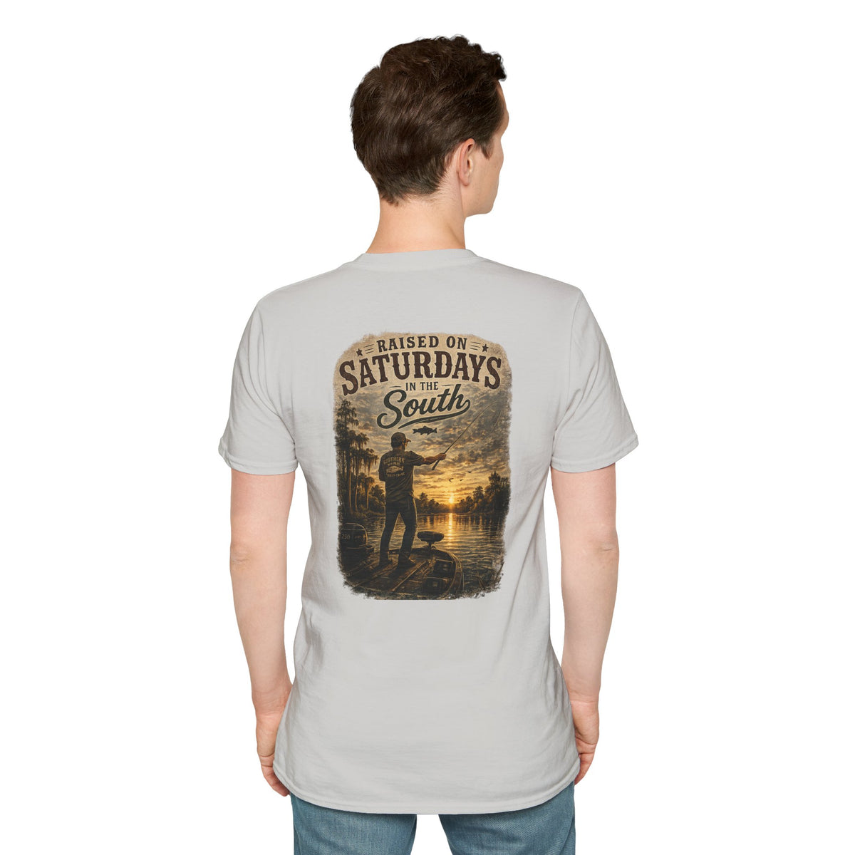 "Raised On Saturdays In The South" Vintage T-Shirt-Saturdays Are Made For Fishin
