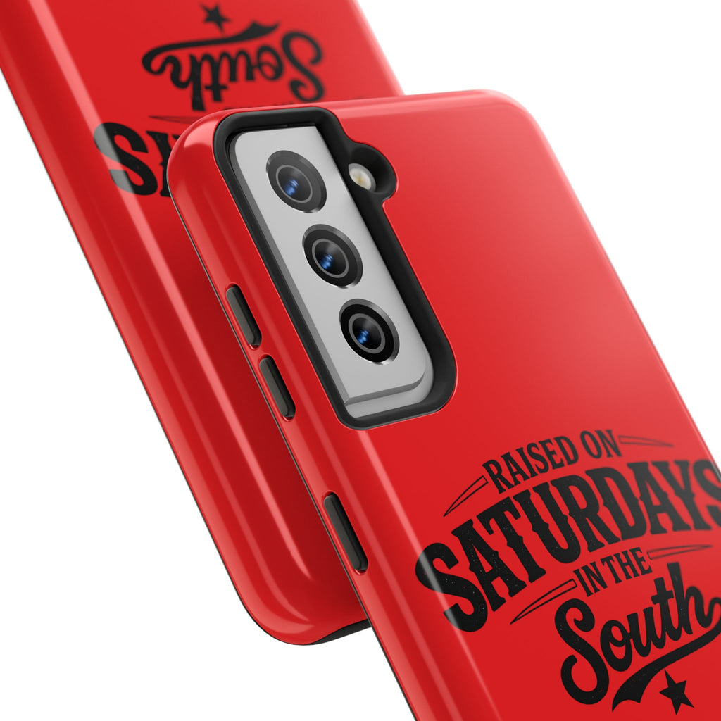 Raised On Saturdays In The South Phone Case-(red)