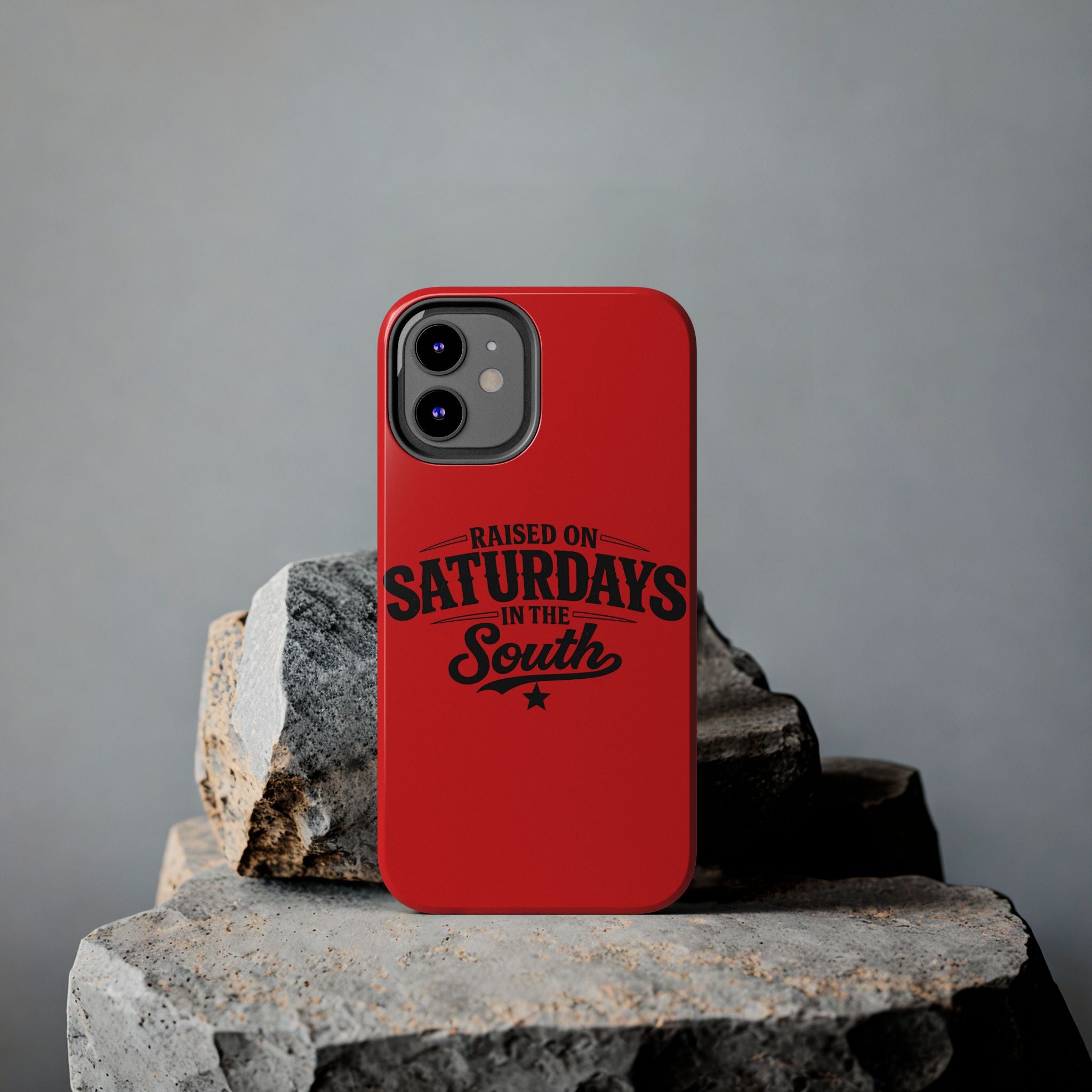 Raised On Saturdays In The South Phone Case-(red)