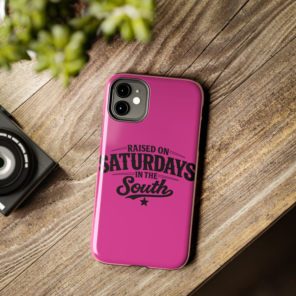 Raised On Saturdays In The South Phone Case-(pink)