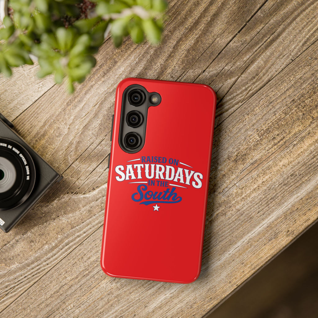 Raised On Saturdays In The South Phone Case-(red)