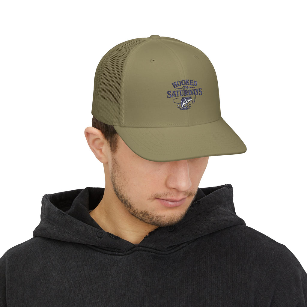 Trucker Cap Snapback — "Hooked on Saturdays" Fishing hat