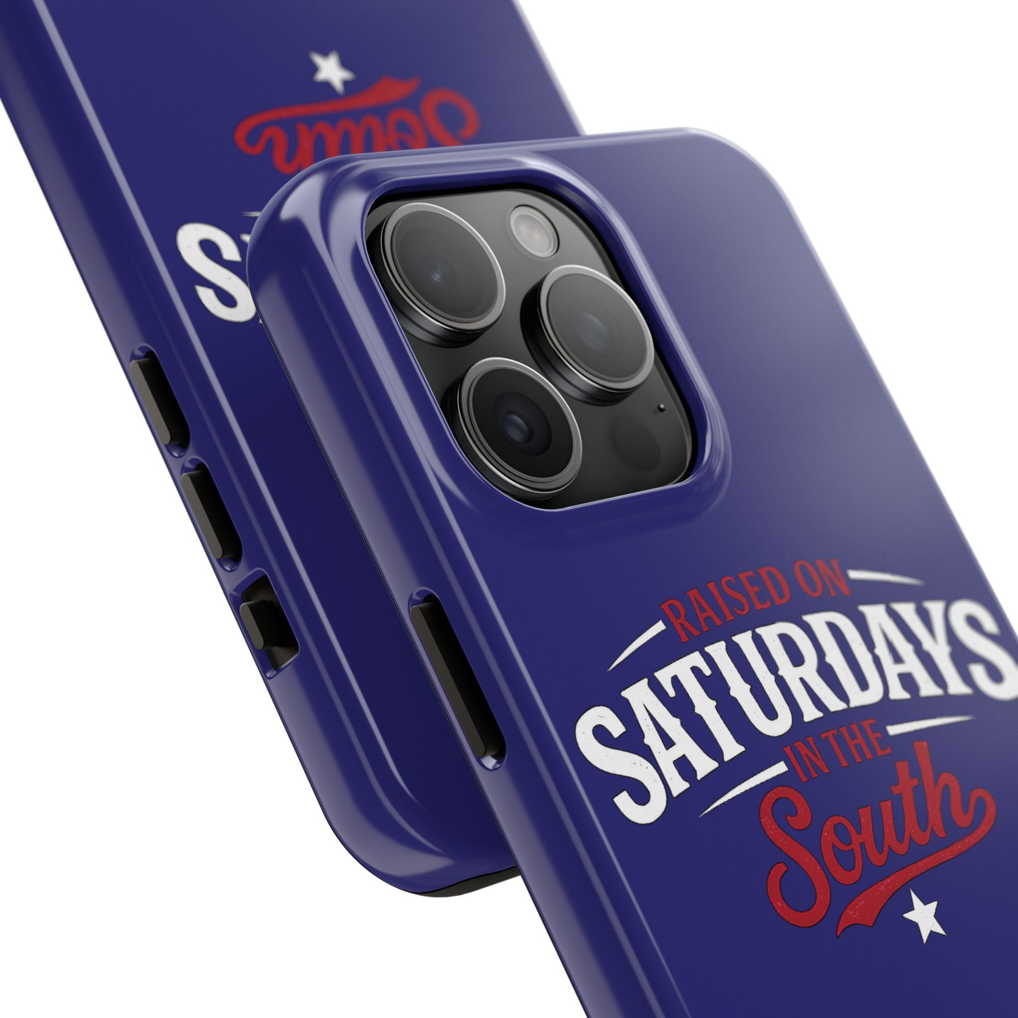 Raised on Saturdays in the South Phone Case-(blue)