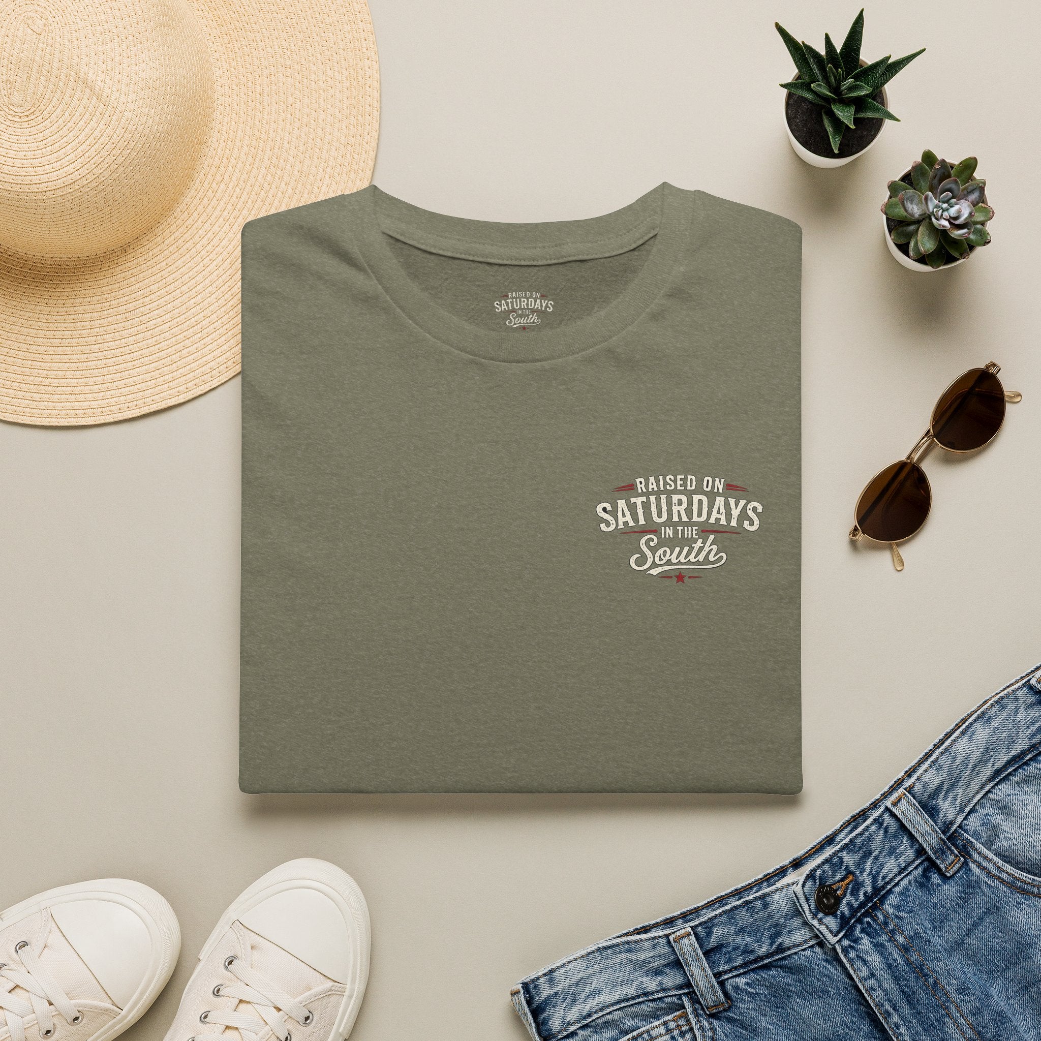 Raised On Saturdays In The South Vintage T-Shirt-Girl Dad Hunting Buddies