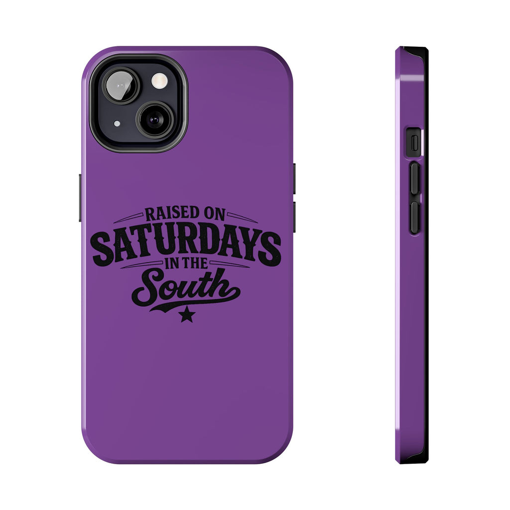 Raised On Saturdays In The South Phone Case-(purple)