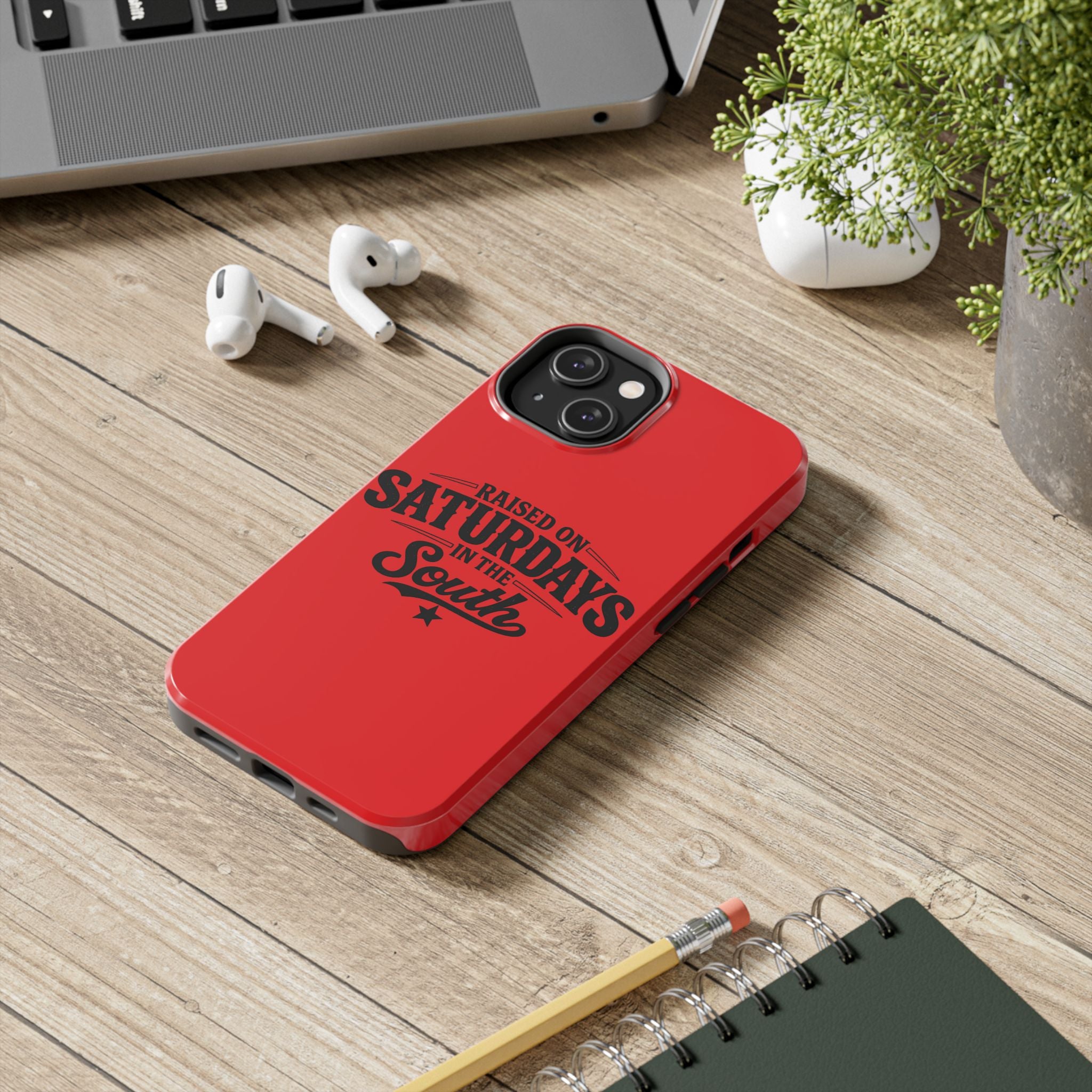 Raised On Saturdays In The South Phone Case-(red)