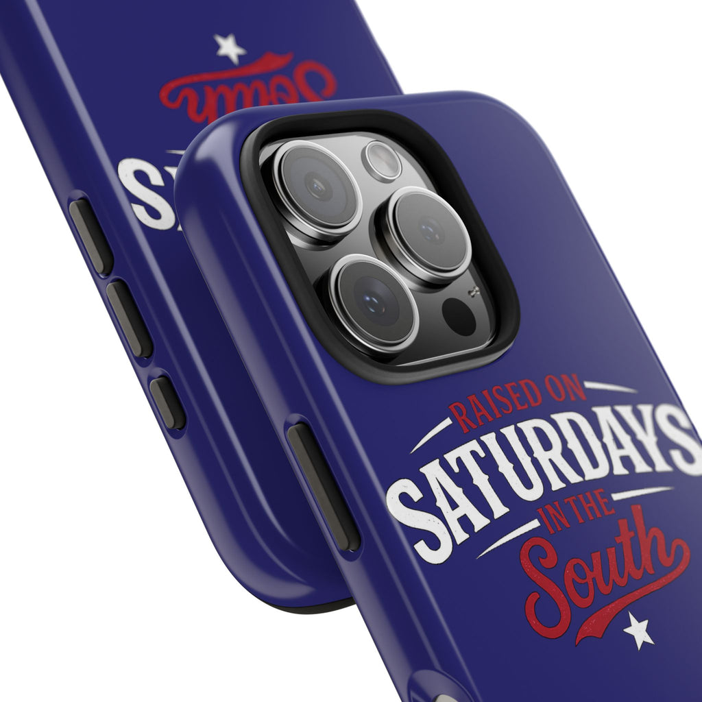 Raised on Saturdays in the South Phone Case-(blue)