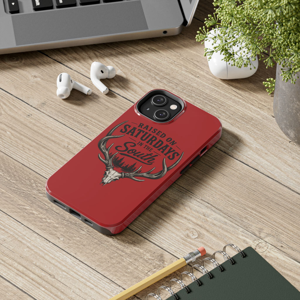 Raised On Saturdays In The South Phone Case-Spread Runs Deep In The Woods-(red)