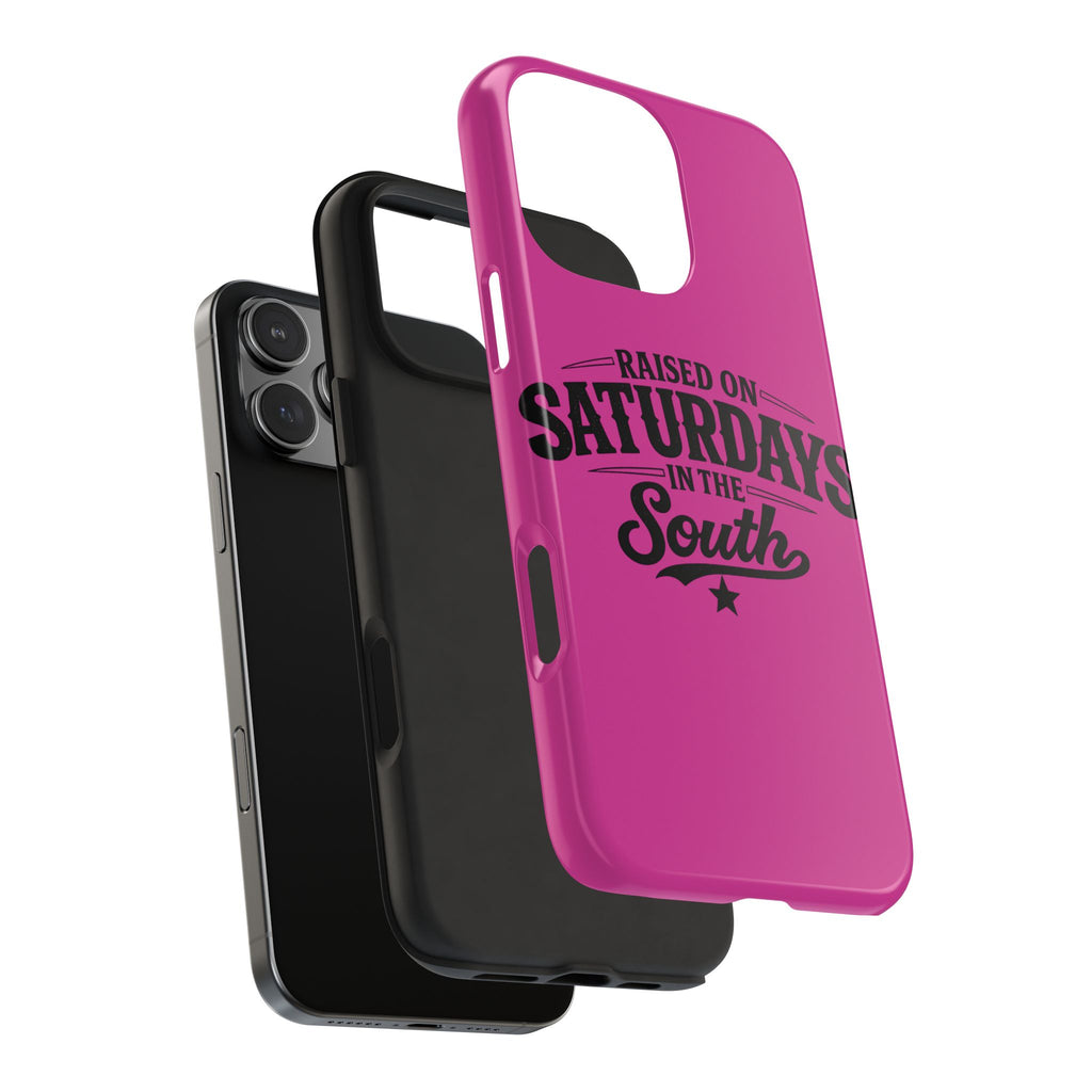 Raised On Saturdays In The South Phone Case-(pink)