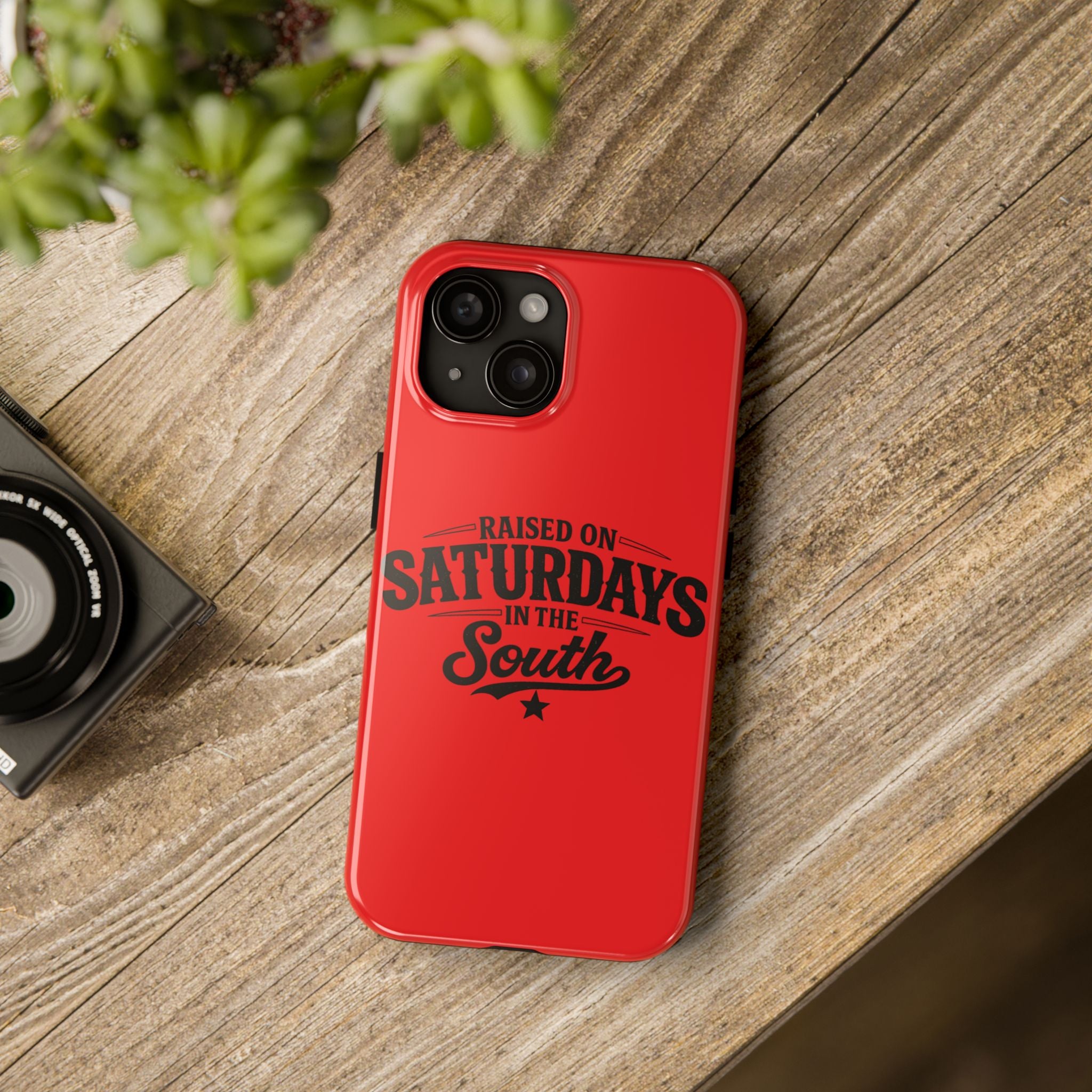 Raised On Saturdays In The South Phone Case-(red)