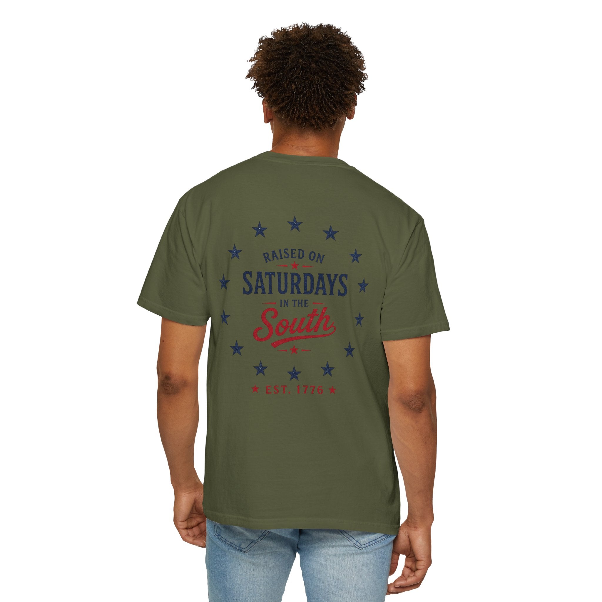 Raised On Saturdays In The South T-Shirt — Circle Of Freedom-4th Of July Collection