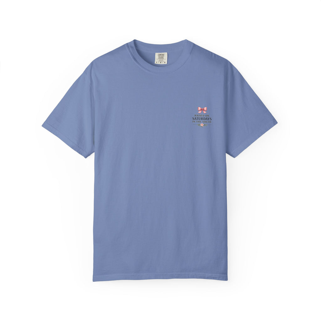 Raised On Saturdays In The South T-Shirt — Rustic Highland Cow