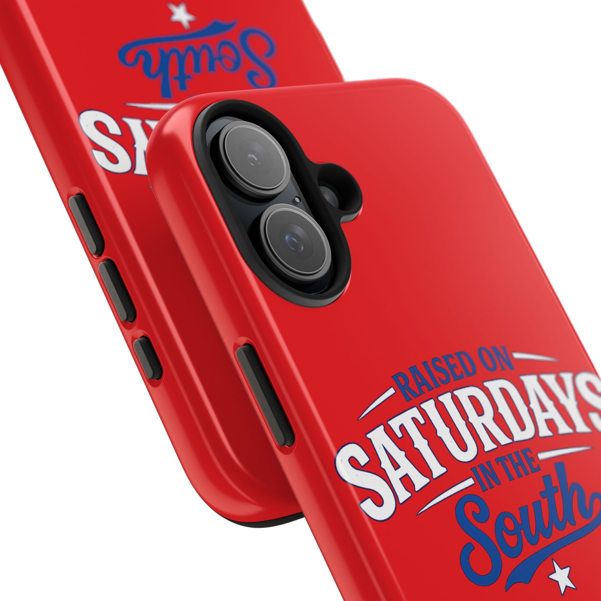 Raised On Saturdays In The South Phone Case-(red)