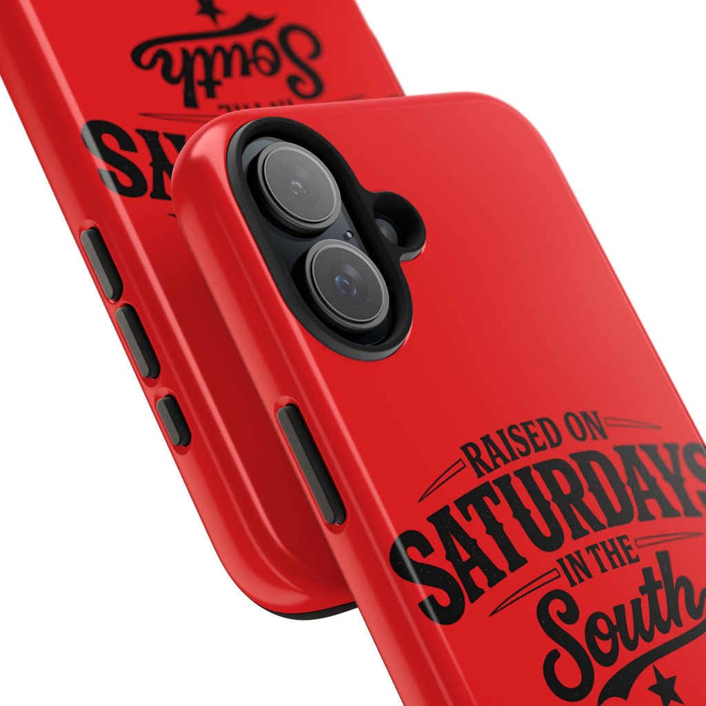 Raised On Saturdays In The South Phone Case-(red)