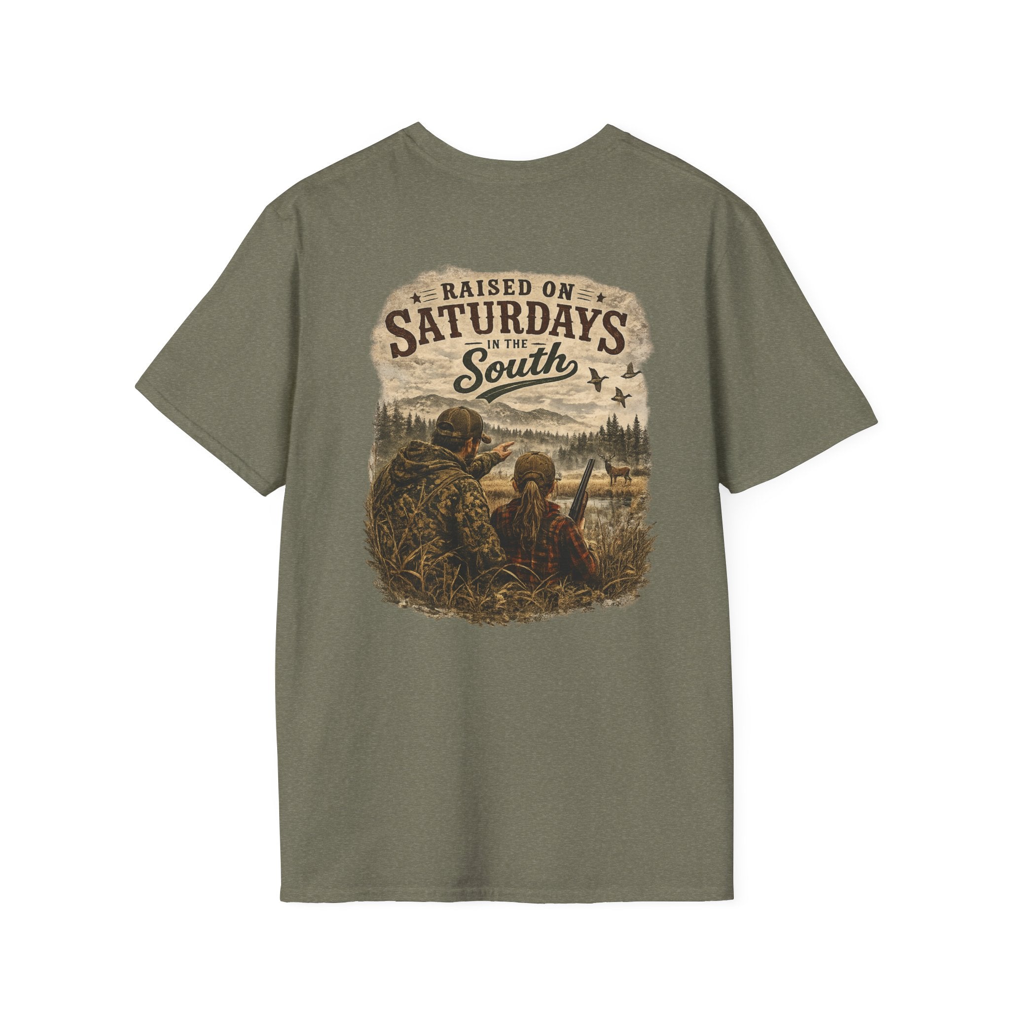 Raised On Saturdays In The South Vintage T-Shirt-Girl Dad Hunting Buddies