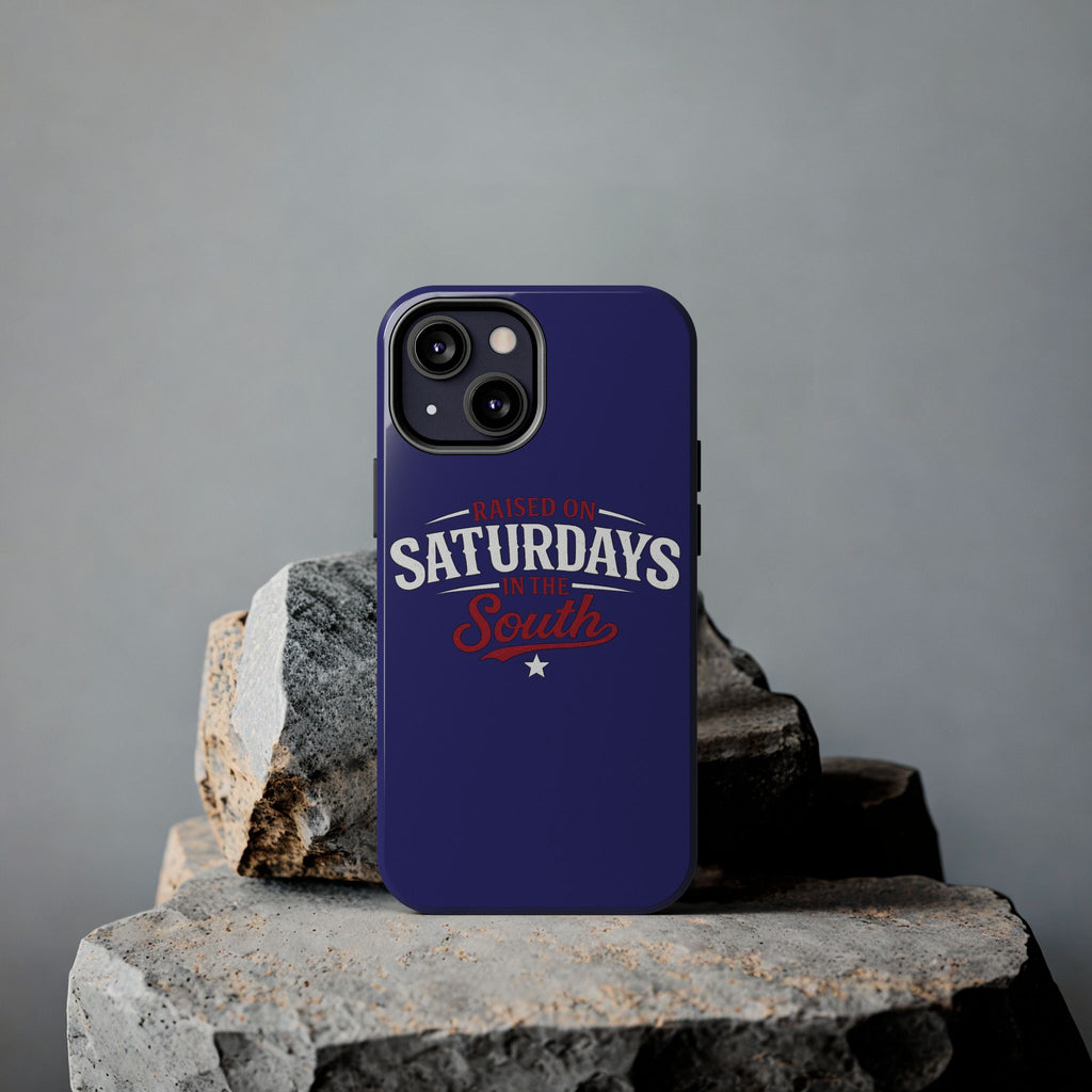 Raised on Saturdays in the South Phone Case-(blue)