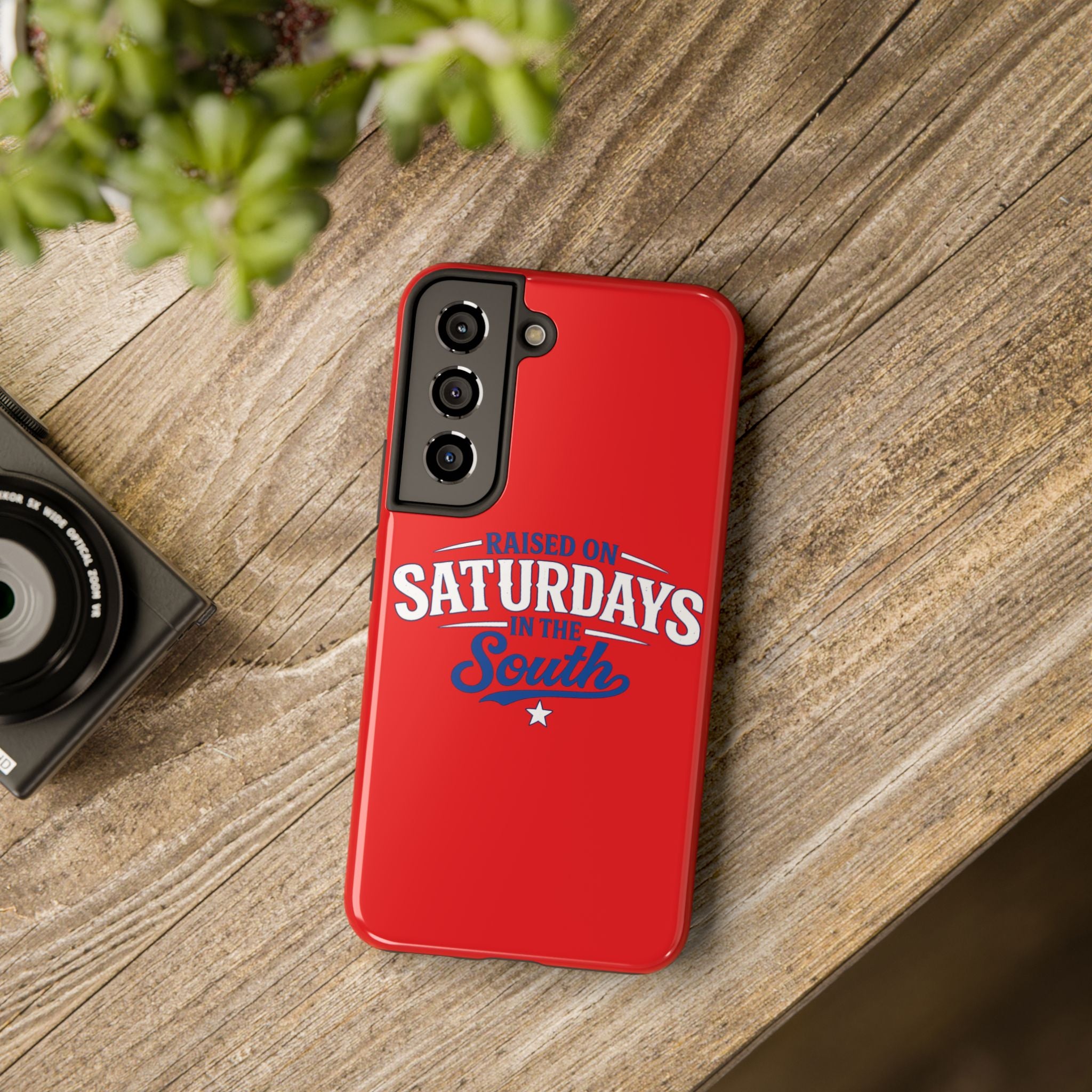 Raised On Saturdays In The South Phone Case-(red)