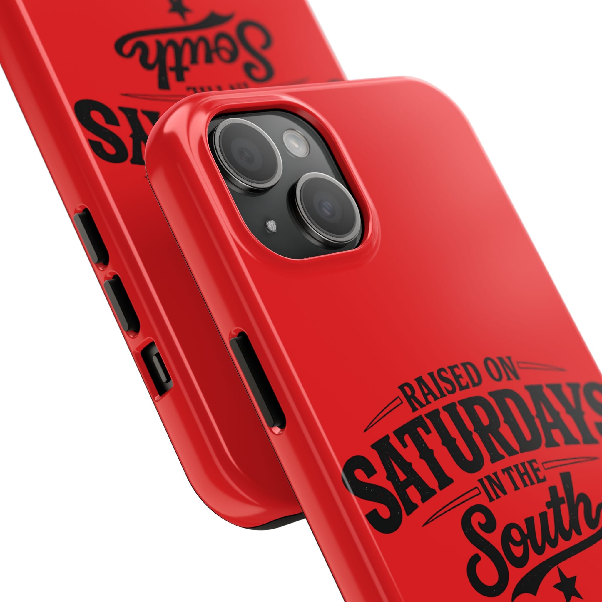 Raised On Saturdays In The South Phone Case-(red)
