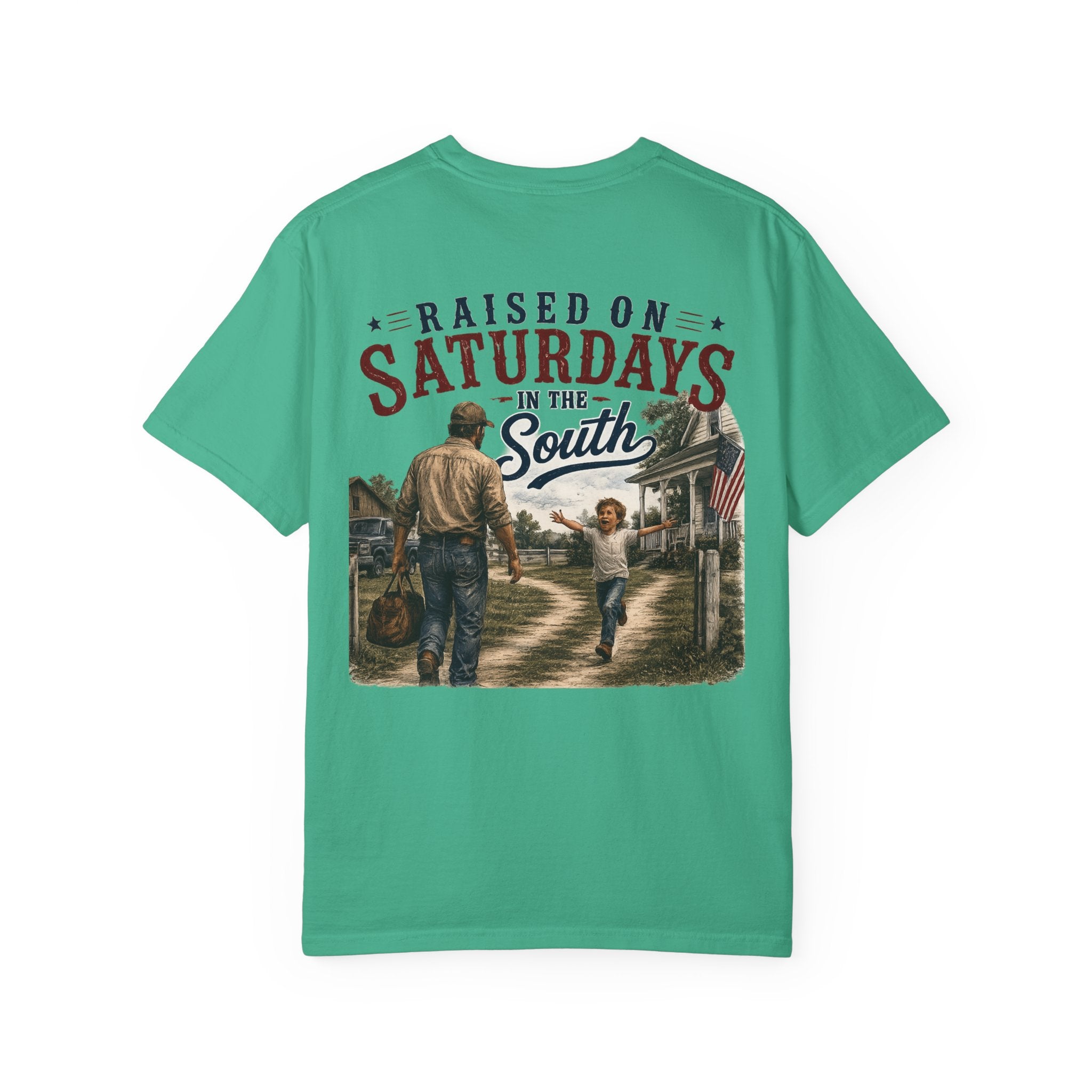 Raised On Saturdays In The South T-Shirt Boy Dad-"Daddy's Home"