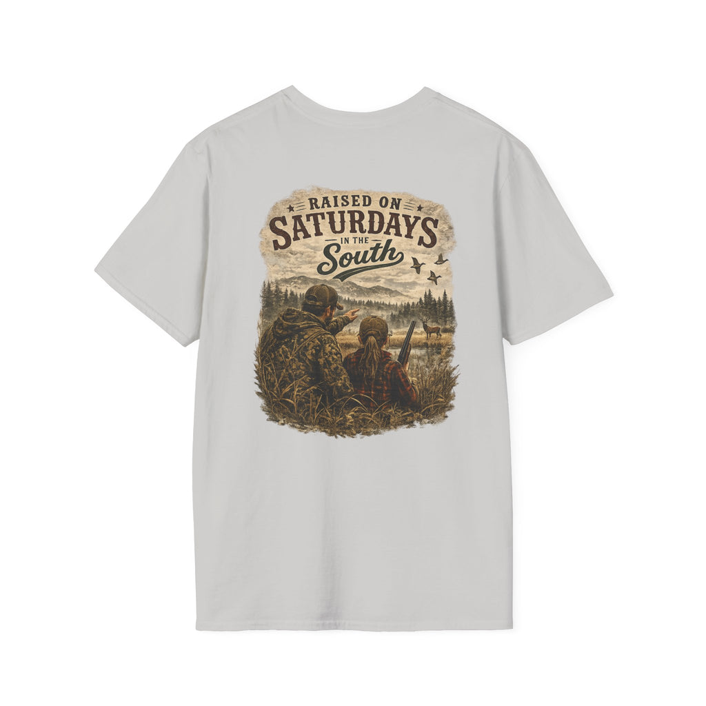 Raised On Saturdays In The South Vintage T-Shirt-Girl Dad Hunting Buddies