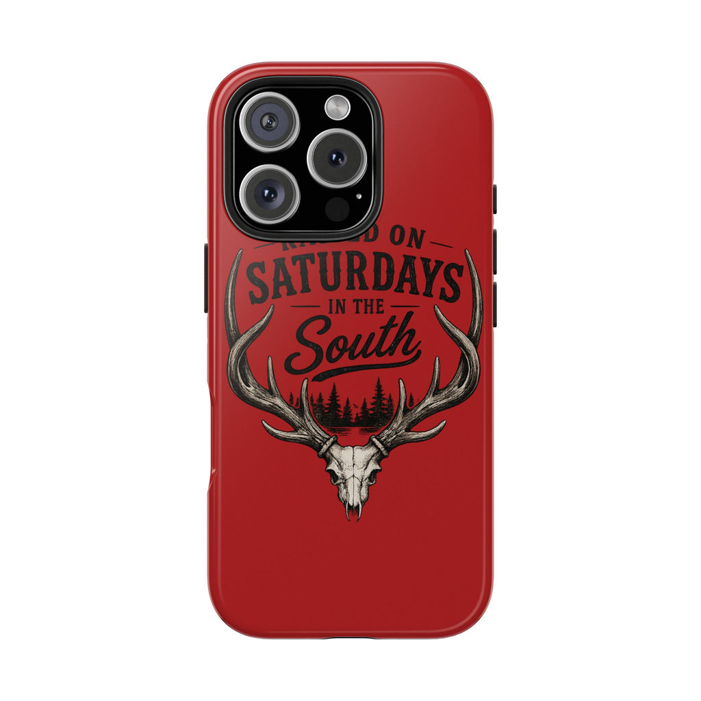 Raised On Saturdays In The South Phone Case-Spread Runs Deep In The Woods-(red)