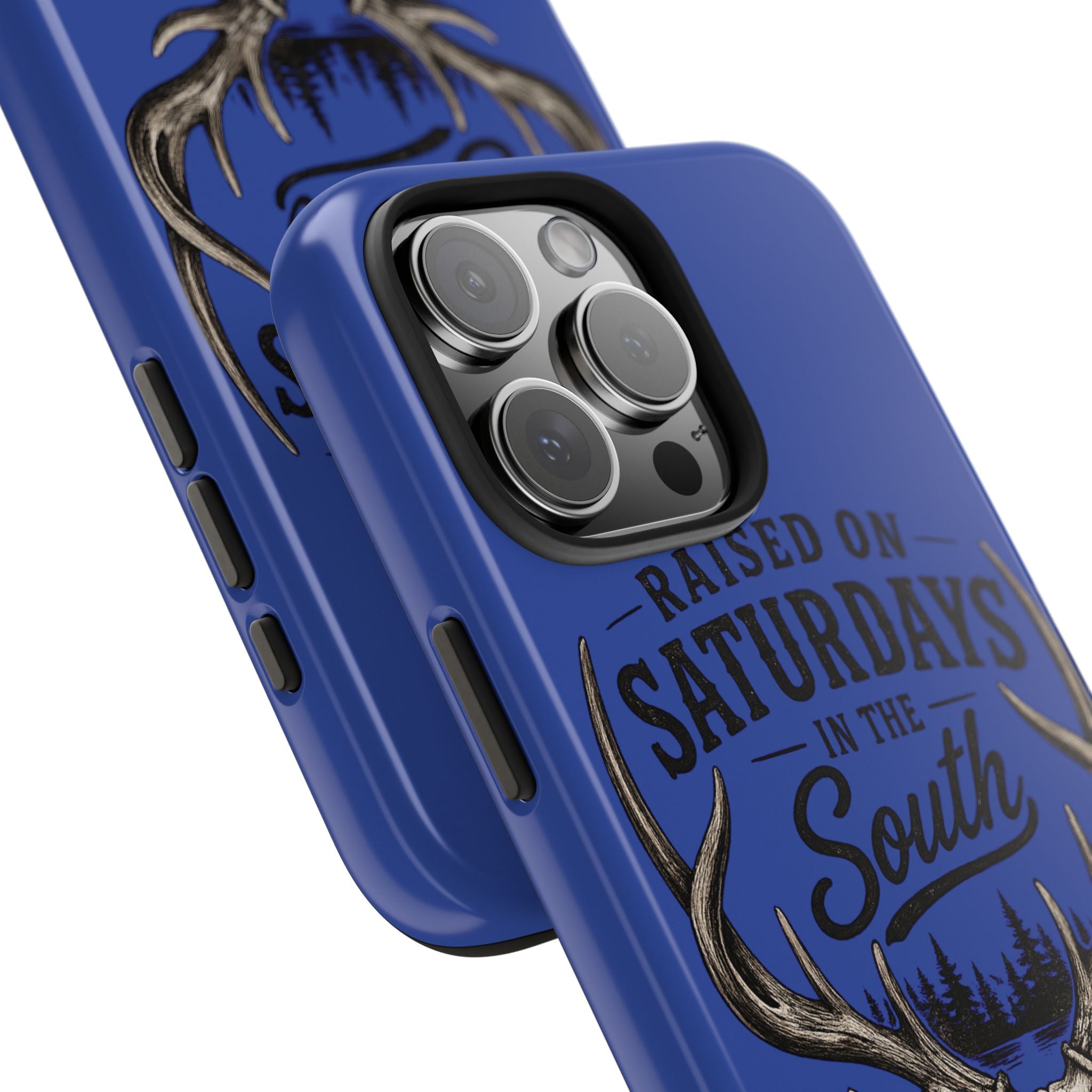 Raised On Saturdays In The South Phone Case - The Spread Runs Deep In The Woods-(blue)