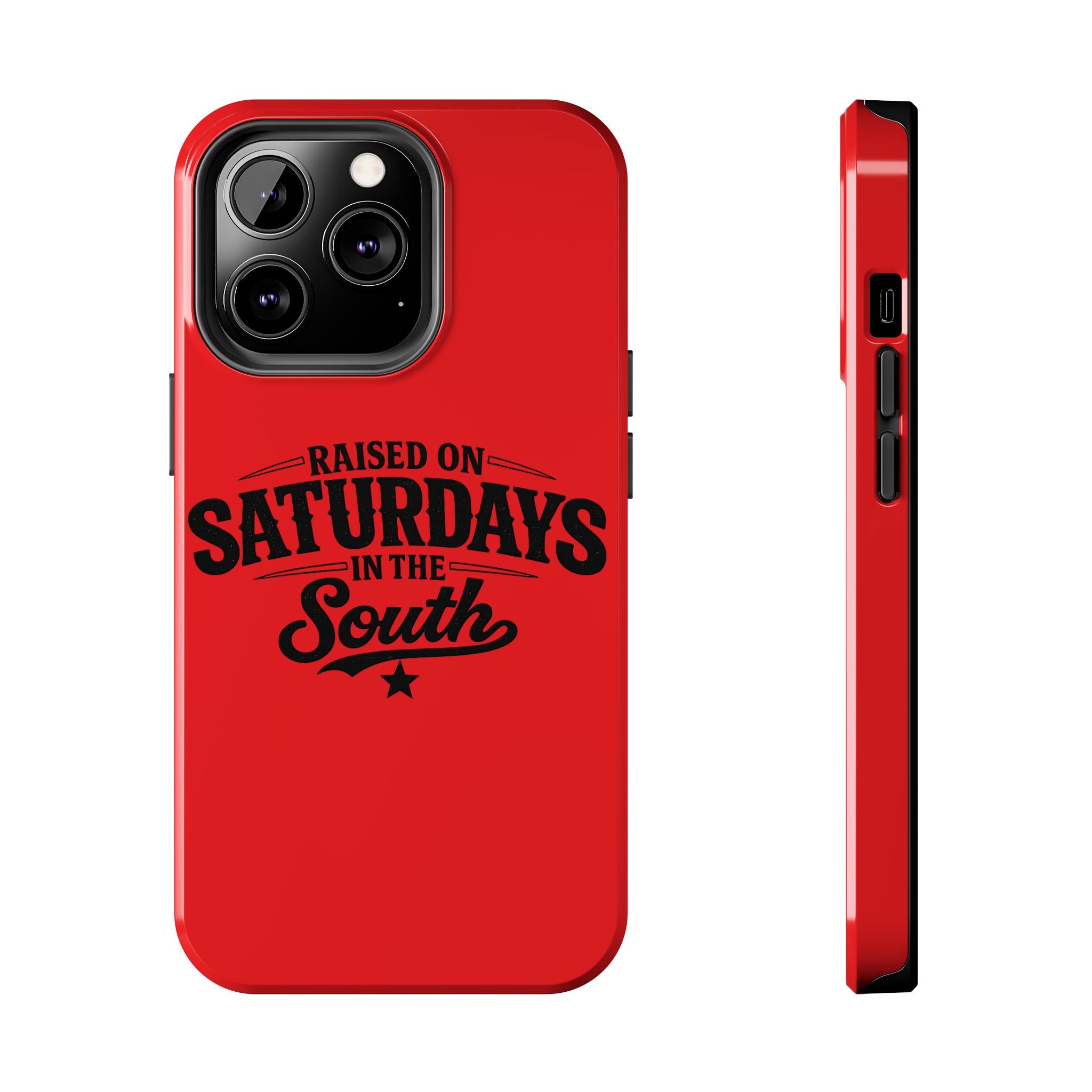 Raised On Saturdays In The South Phone Case-(red)