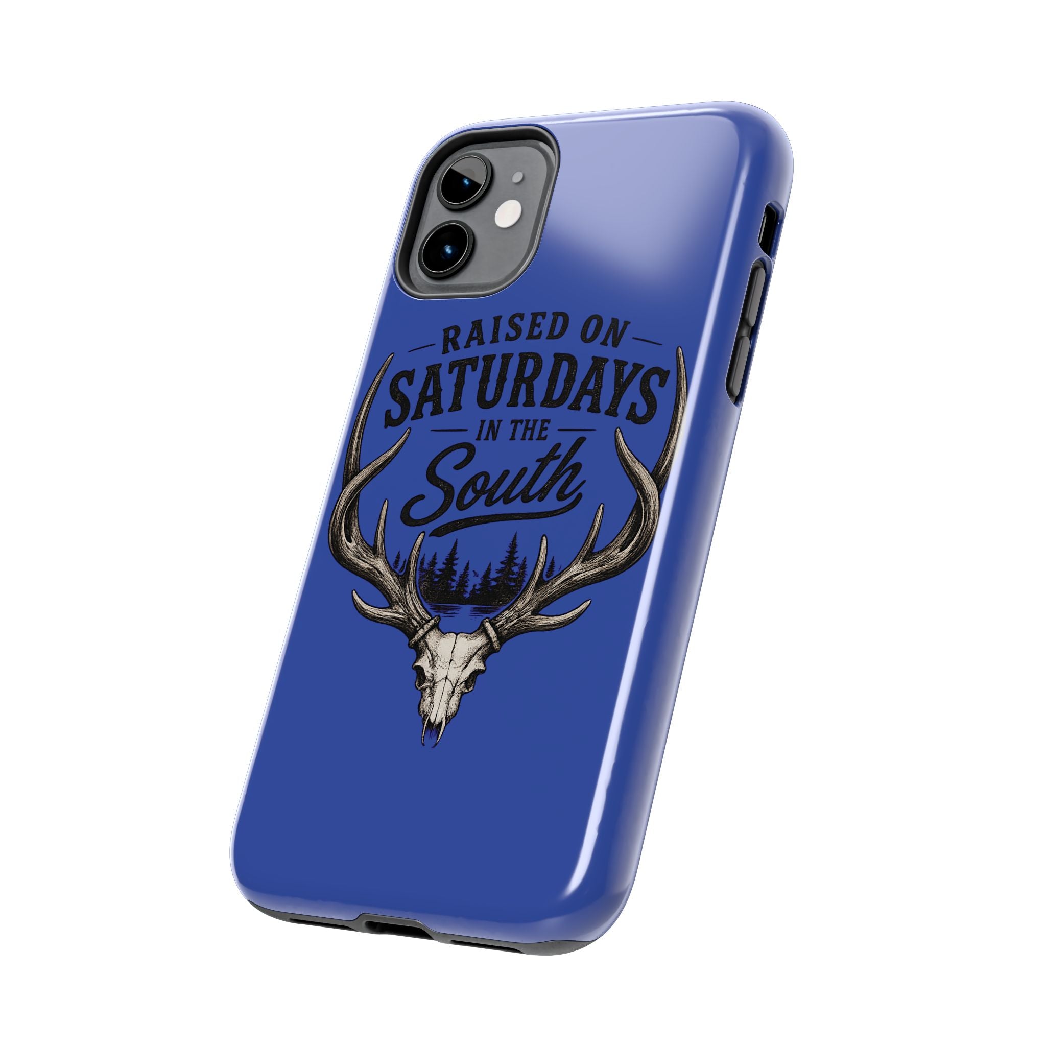 Raised On Saturdays In The South Phone Case - The Spread Runs Deep In The Woods-(blue)