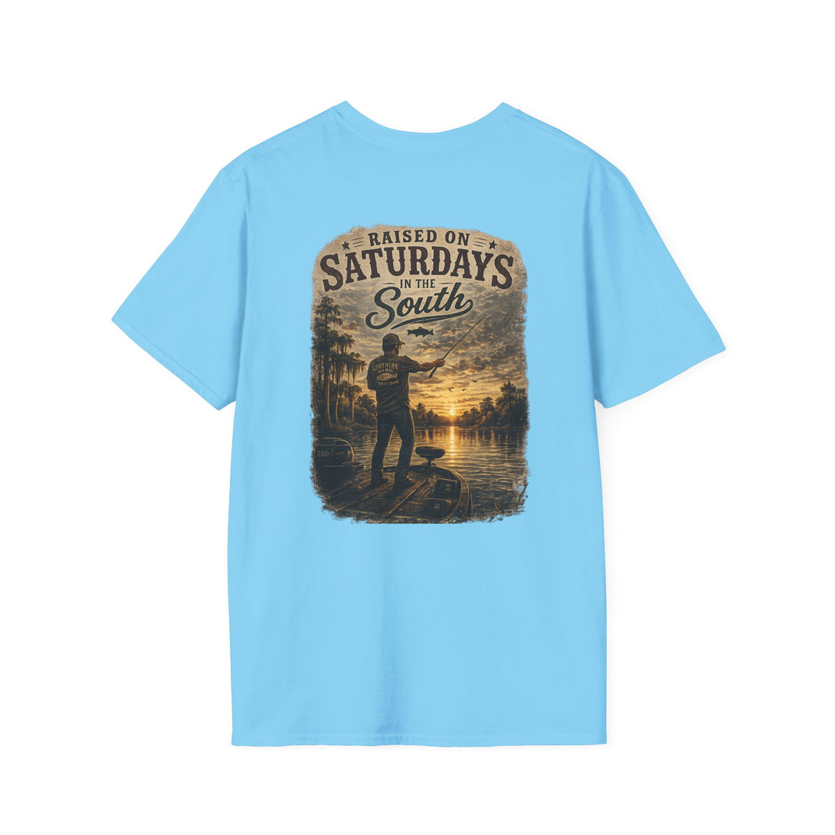 "Raised On Saturdays In The South" Vintage T-Shirt-Saturdays Are Made For Fishin