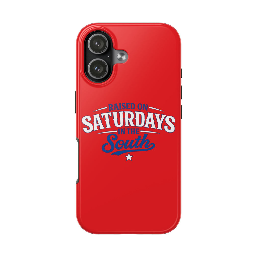 Raised On Saturdays In The South Phone Case-(red)