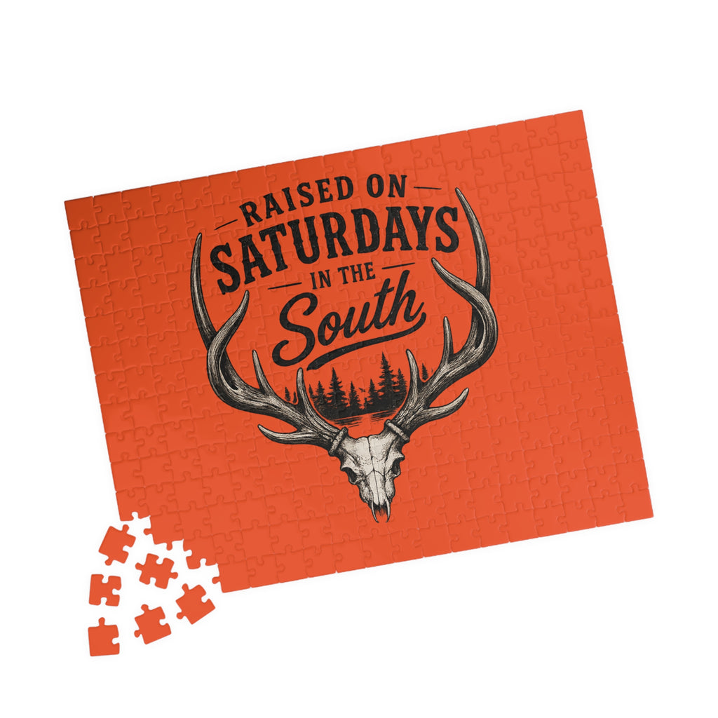 Raised On Saturdays In The South Jigsaw Puzzle-(orange)