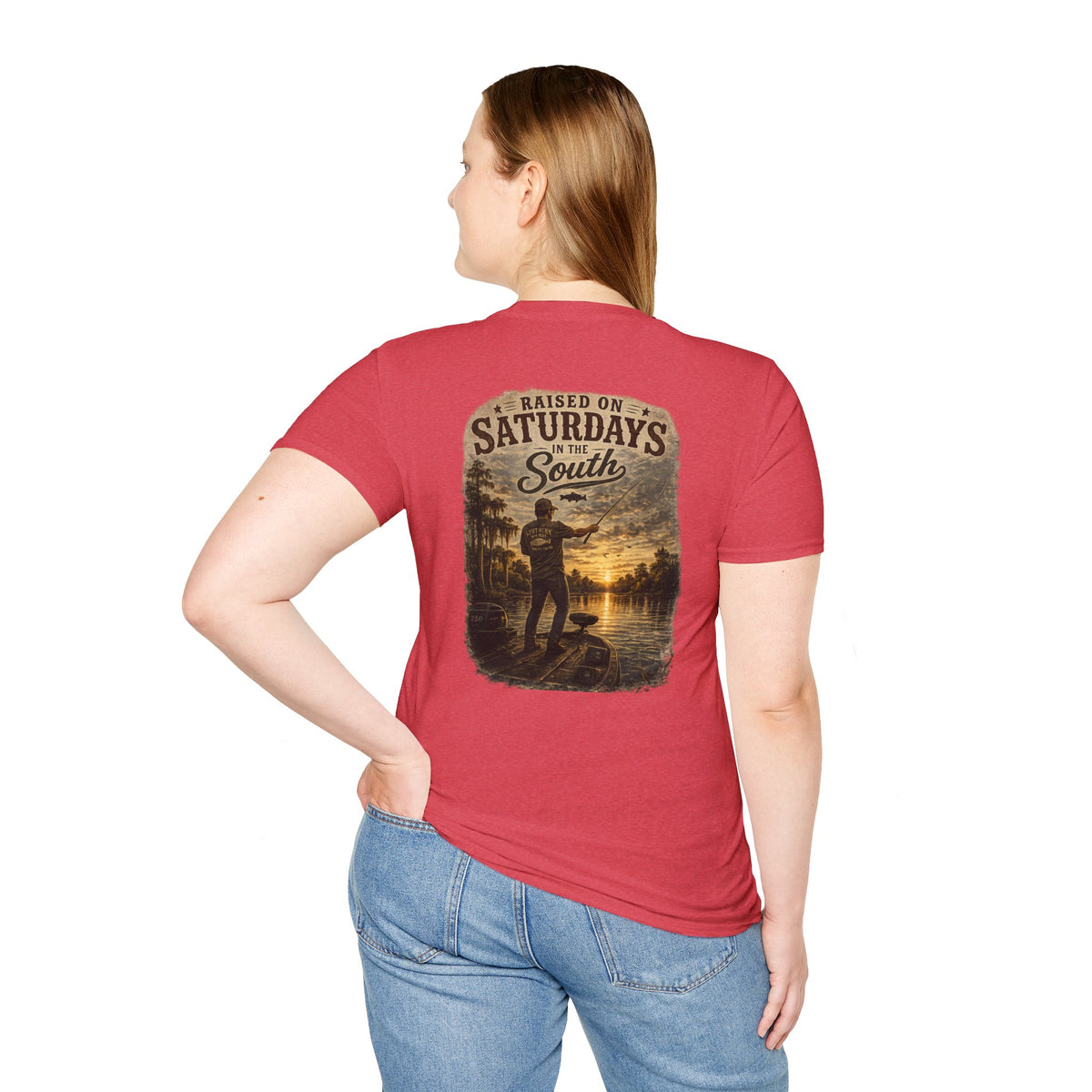 "Raised On Saturdays In The South" Vintage T-Shirt-Saturdays Are Made For Fishin