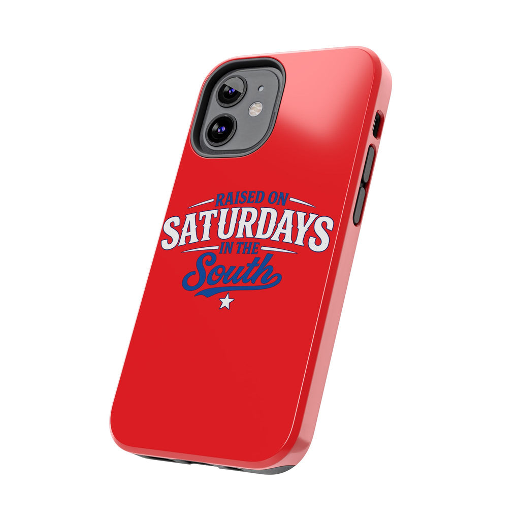 Raised On Saturdays In The South Phone Case-(red)