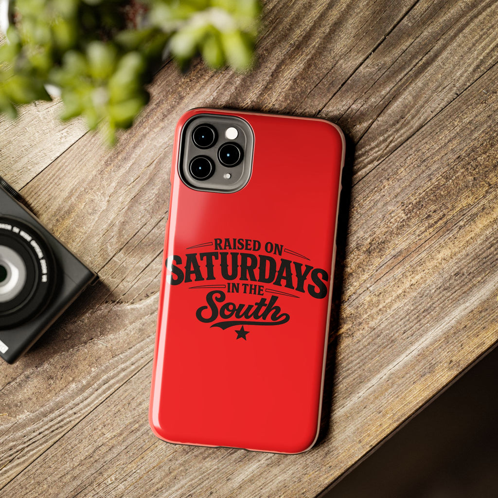 Raised On Saturdays In The South Phone Case-(red)