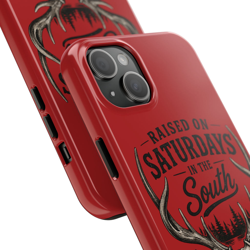 Raised On Saturdays In The South Phone Case-Spread Runs Deep In The Woods-(red)