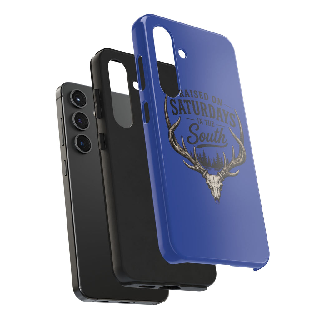 Raised On Saturdays In The South Phone Case - The Spread Runs Deep In The Woods-(blue)