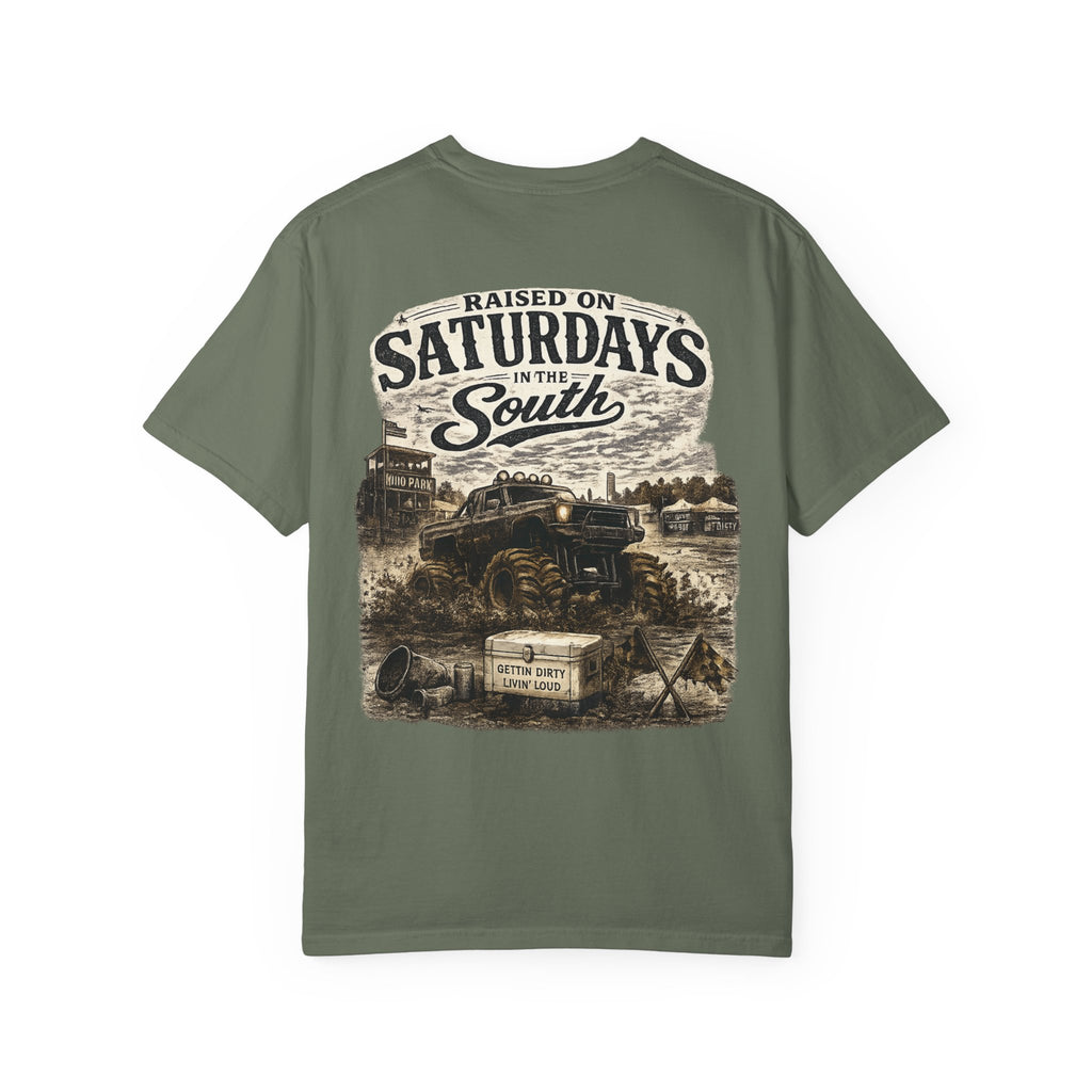Raised On Saturdays In The South T-Shirt- Mud Park Saturdays