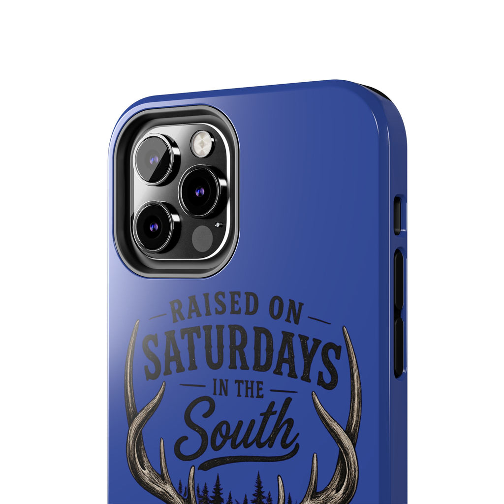 Raised On Saturdays In The South Phone Case - The Spread Runs Deep In The Woods-(blue)