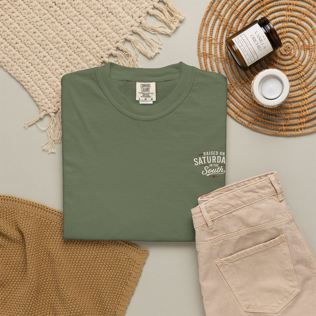 Raised On Saturdays In The South T-Shirt — Relaxing Saturday Morning In The Mountains