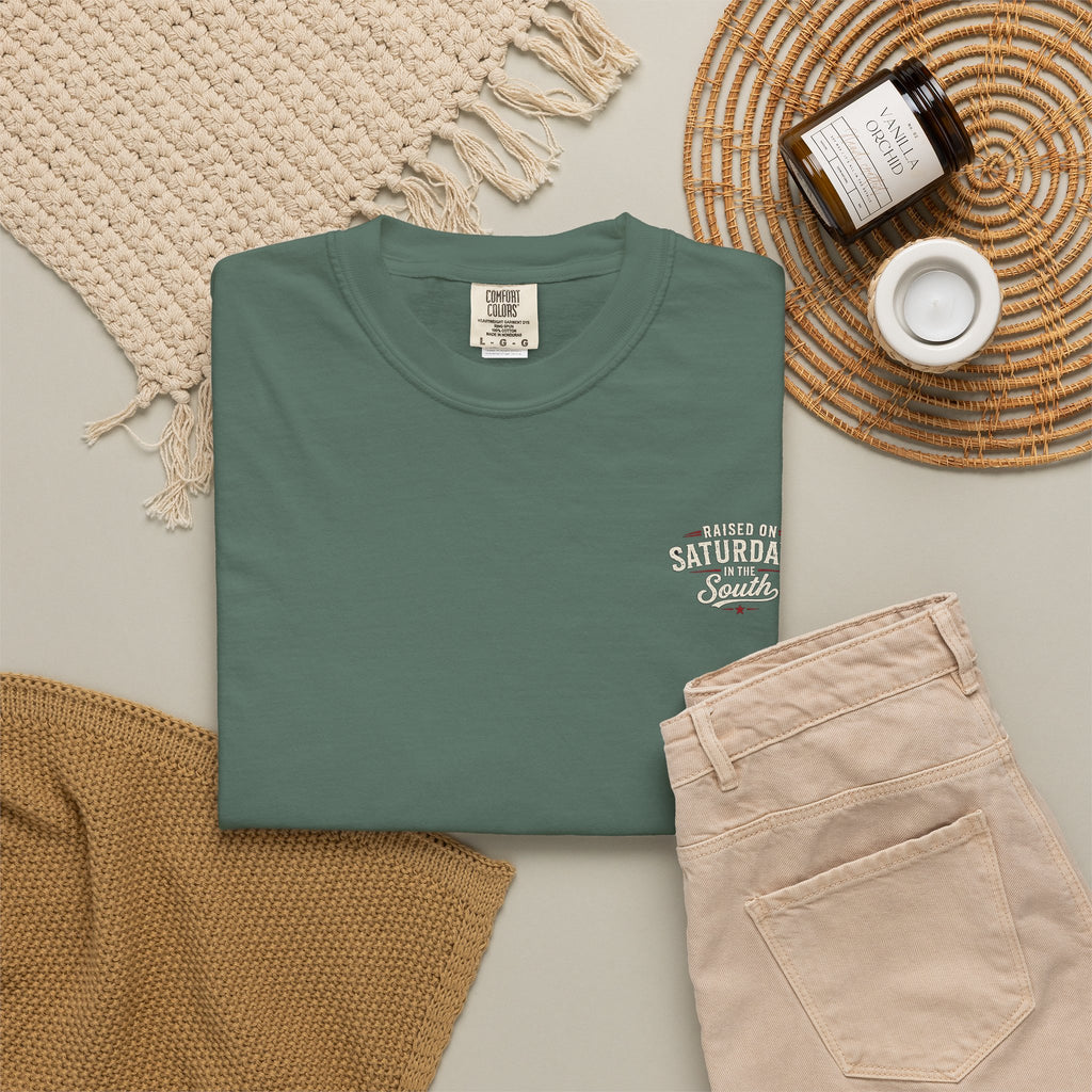 Raised On Saturdays In The South T-Shirt — Relaxing Saturday Morning In The Mountains