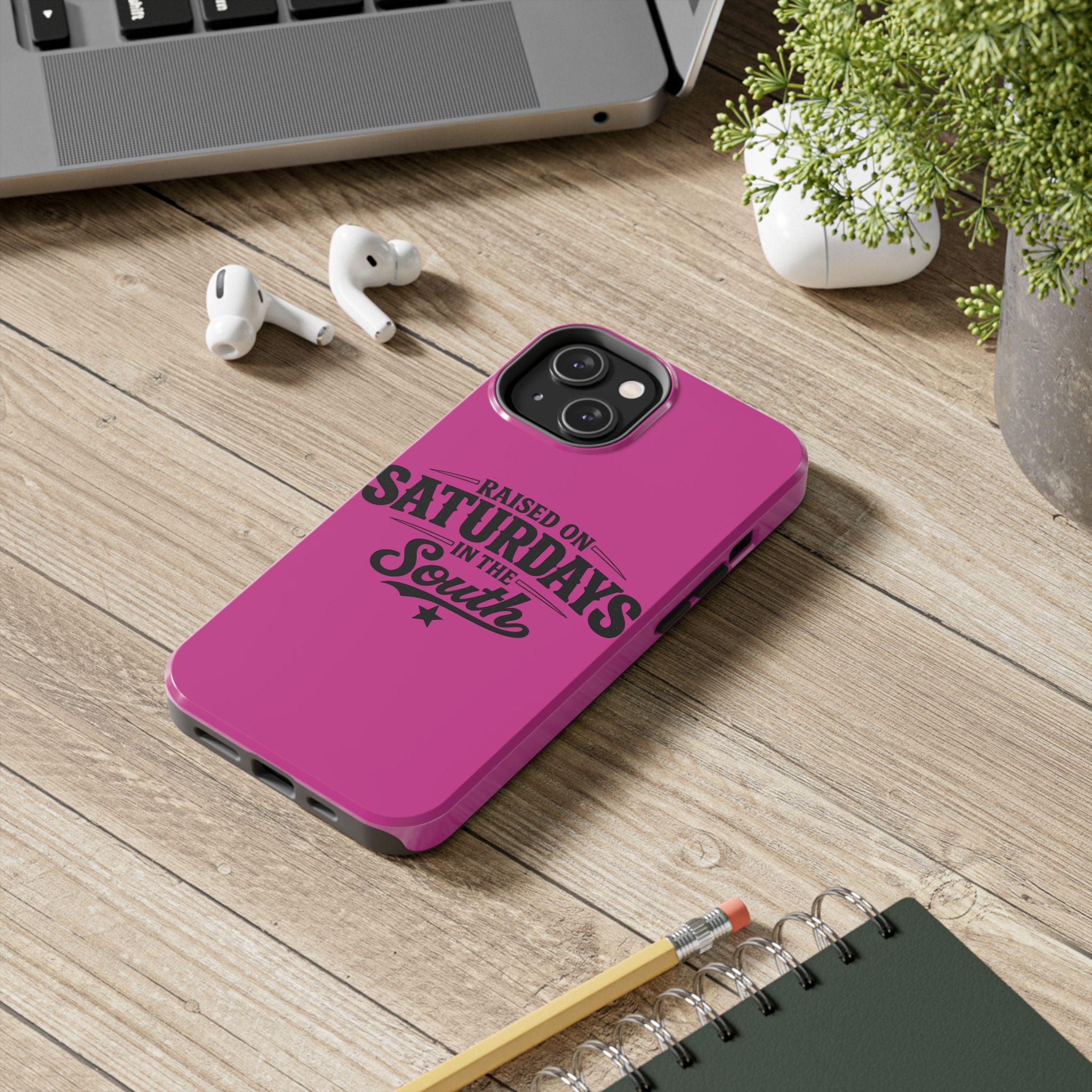 Raised On Saturdays In The South Phone Case-(pink)