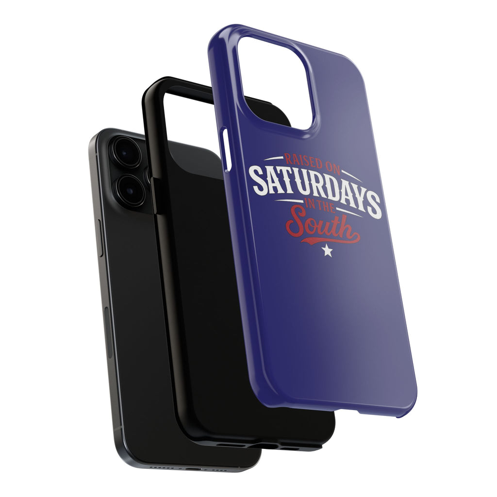 Raised on Saturdays in the South Phone Case-(blue)