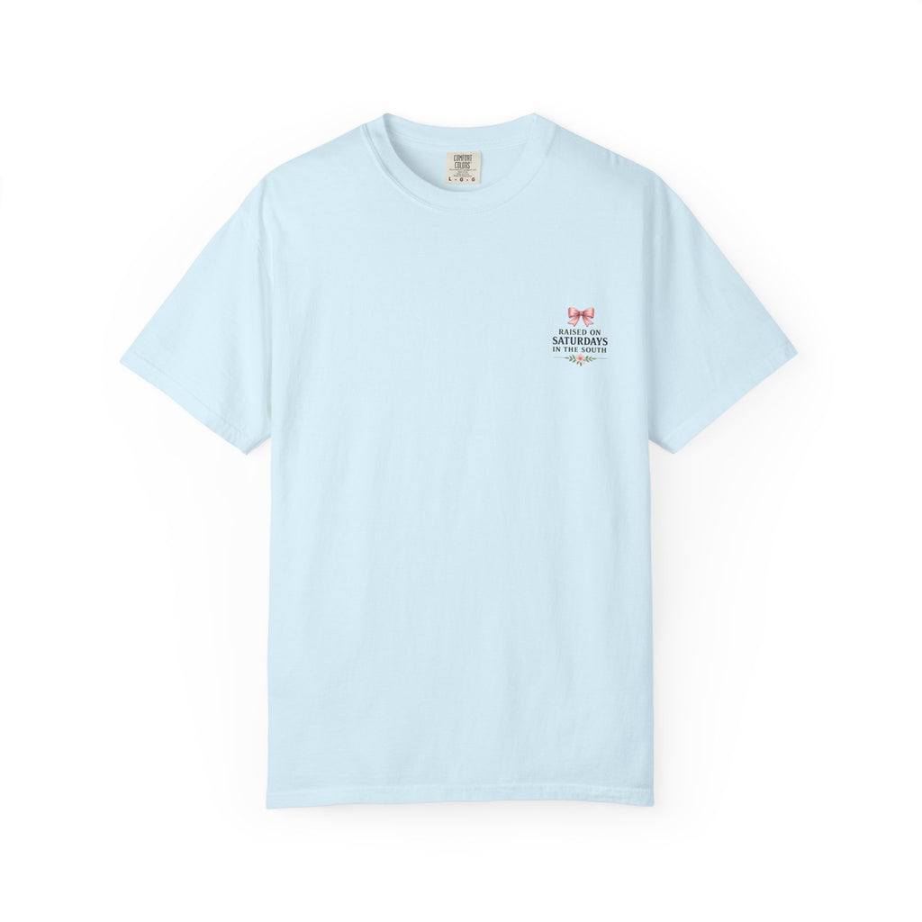 Raised On Saturdays In The South T-Shirt — Rustic Highland Cow