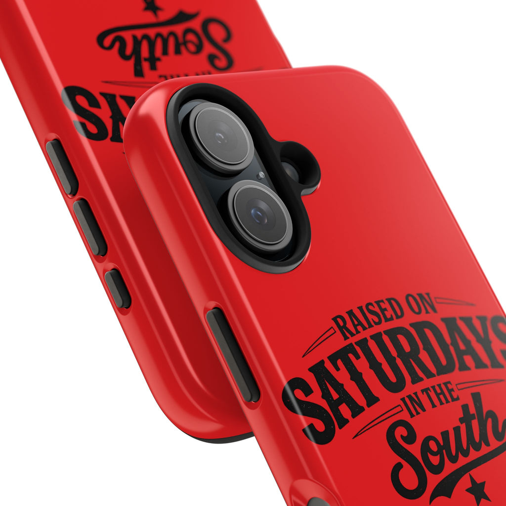Raised On Saturdays In The South Phone Case-(red)