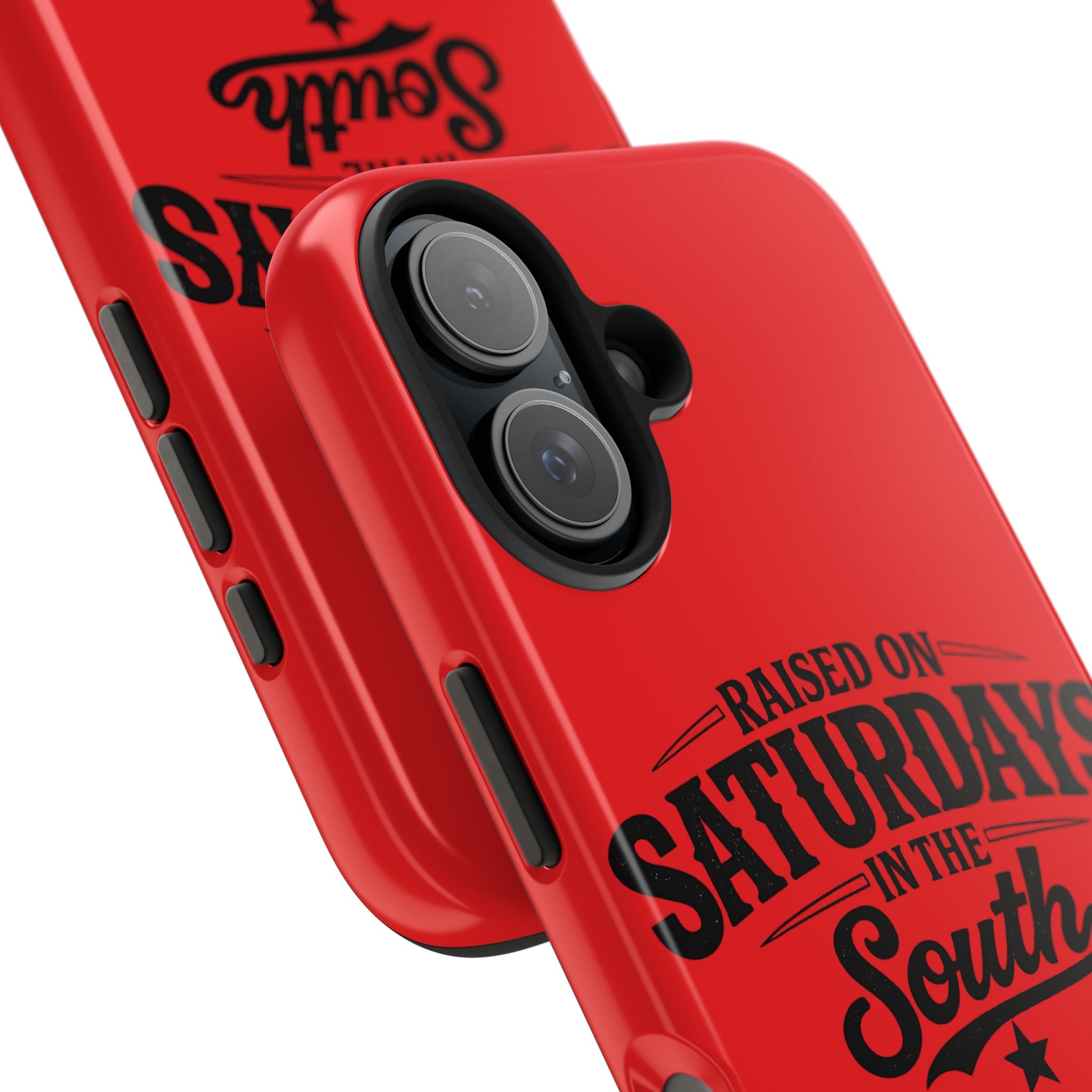 Raised On Saturdays In The South Phone Case-(red)