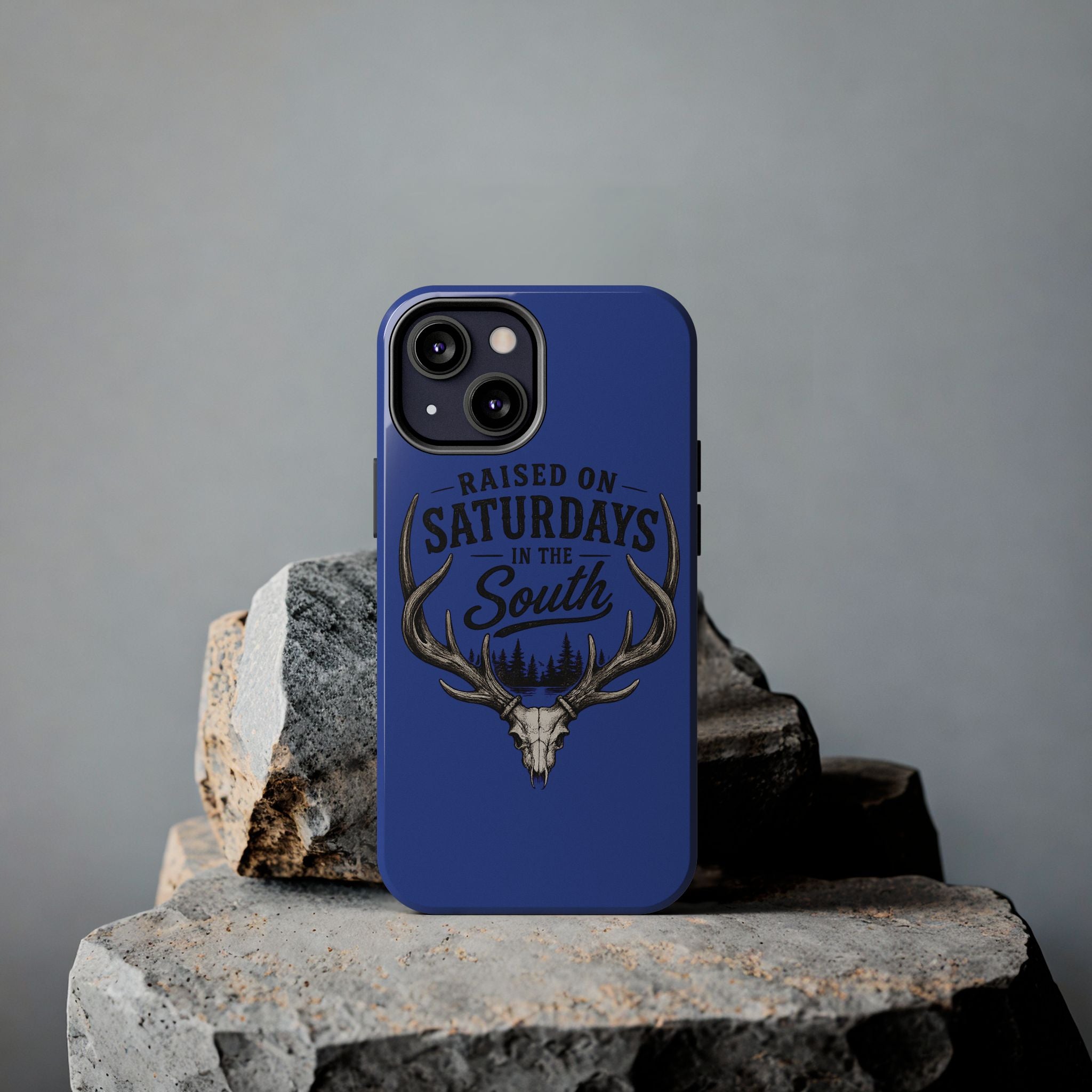 Raised On Saturdays In The South Phone Case - The Spread Runs Deep In The Woods-(blue)