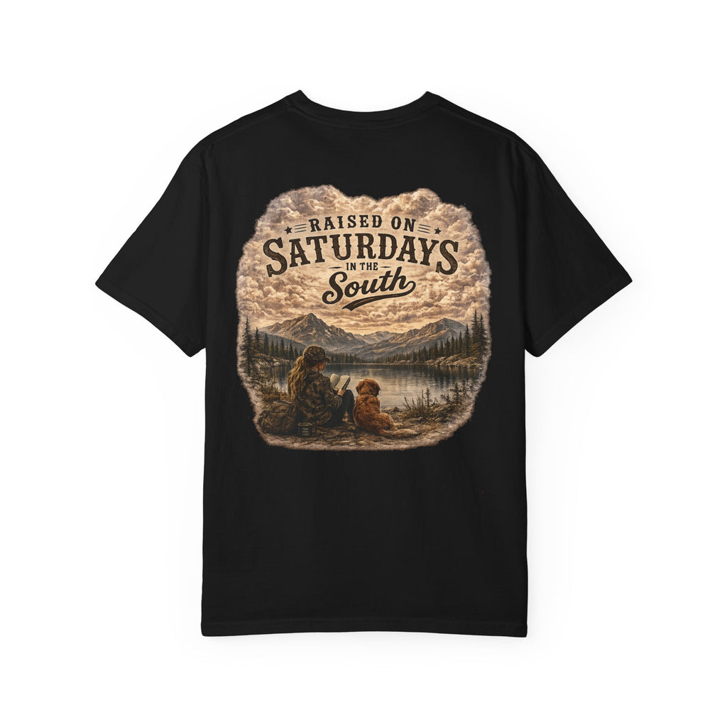 Raised On Saturdays In The South T-Shirt — Relaxing Saturday Morning In The Mountains